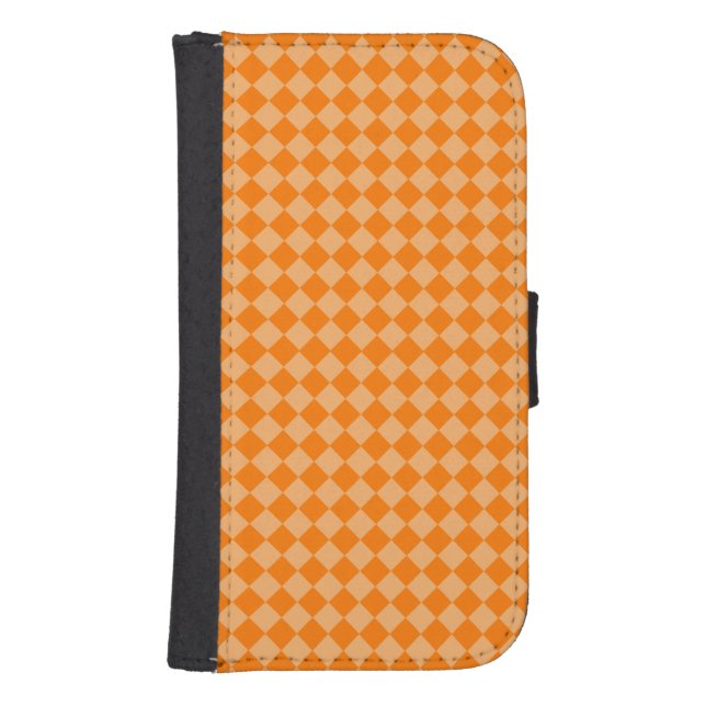 Orange Combination Diamond Pattern STaylor Samsung Galaxy Wallet Case (Front)