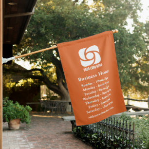 Orange Company Logo Custom Business Hours House Flag