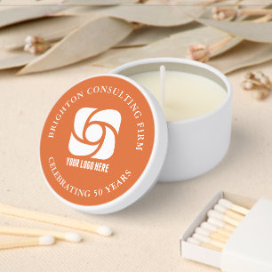 Orange Company Logo Custom Business Marketing Mini Candle Favors