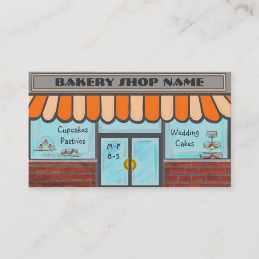 Customizable Orange completely customizable bakery shop cards business card template