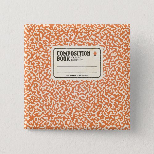 Orange Composition Notebook Button
