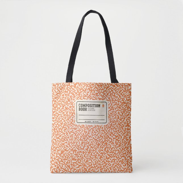 Orange Composition Notebook Tote Bag (Front)