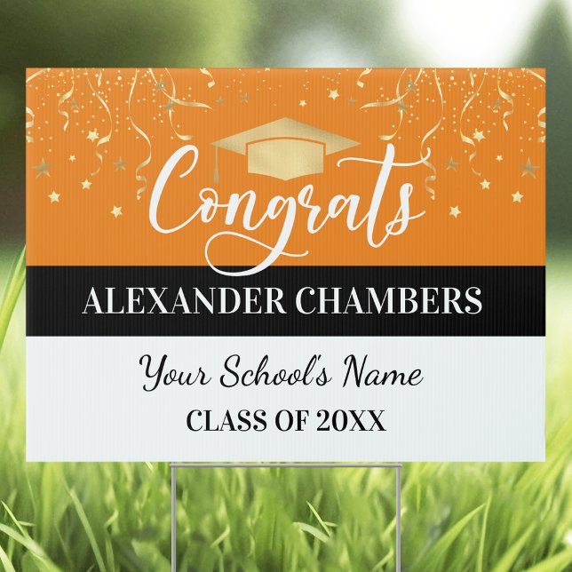 Orange Confetti Graduation Yard Sign (Creator Uploaded)