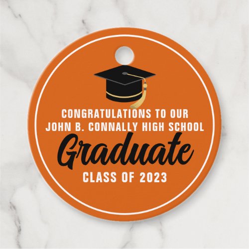 Orange Congratulations Graduate Custom Graduation Favor Tags