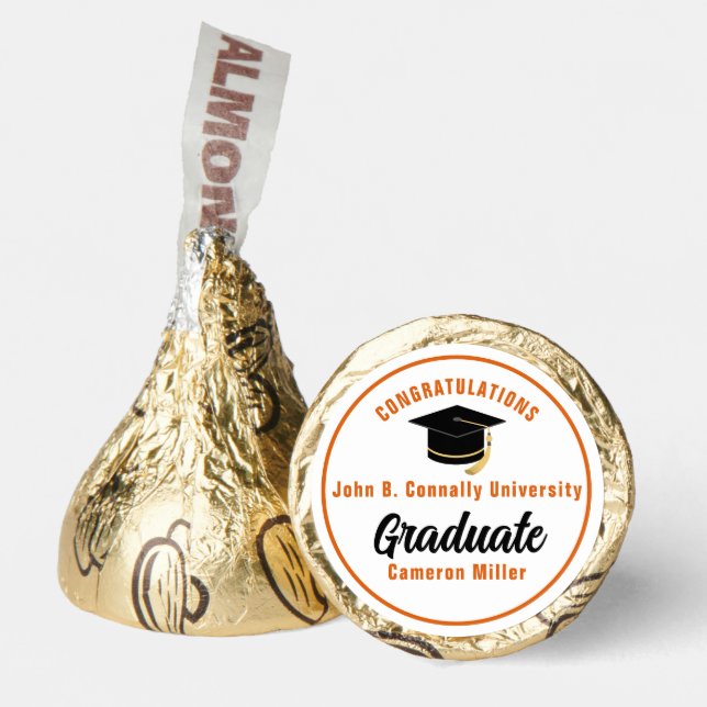 Orange Congratulations Graduate Customized Party Hershey®'s Kisses® (Front)