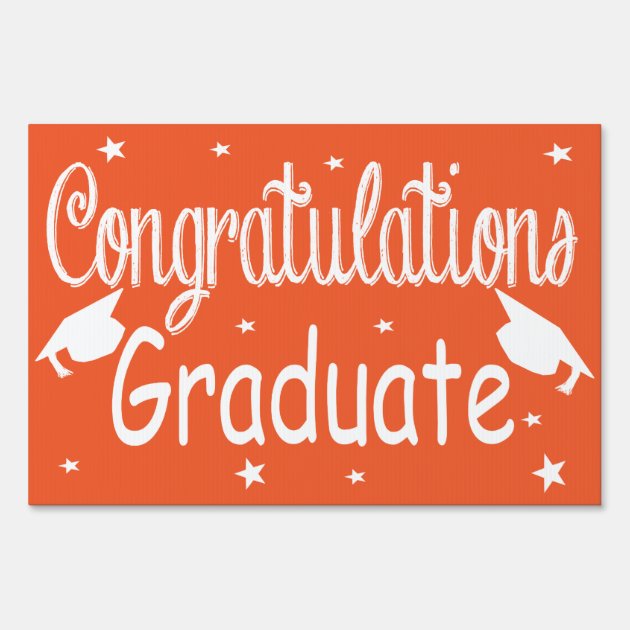 Orange Congratulations Graduate Yard Sign