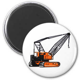 Orange Construction Crane Magnet
