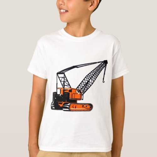 Orange Construction Crane T_Shirt