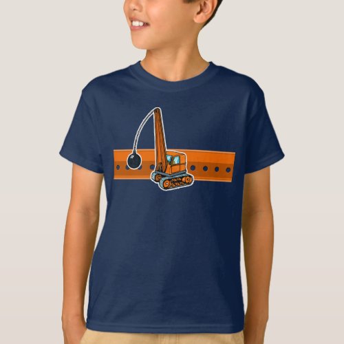 Orange construction wrecking ball T_Shirt