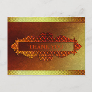 Orange Contemporary Celtic Pattern Postcard