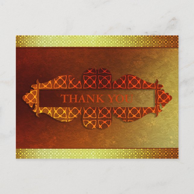 Orange Contemporary Celtic Pattern Postcard (Front)