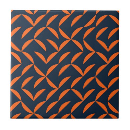 Orange cool modern trendy wavy illustration ceramic tile