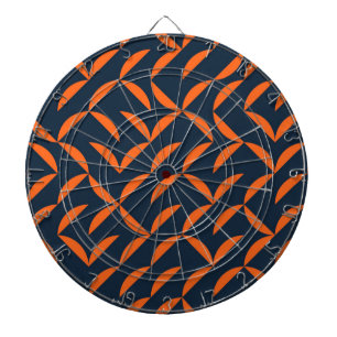 Orange, cool, modern, trendy wavy illustration dart board