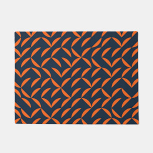 Orange, cool, modern, trendy wavy illustration doormat