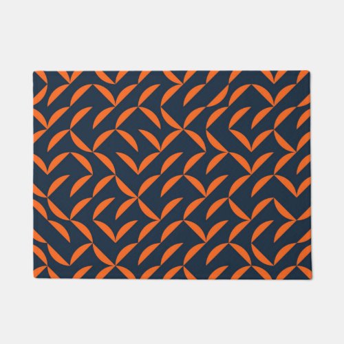 Orange cool modern trendy wavy illustration doormat
