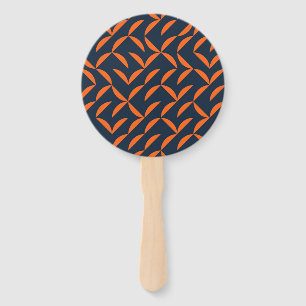 Orange, cool, modern, trendy wavy illustration hand fan