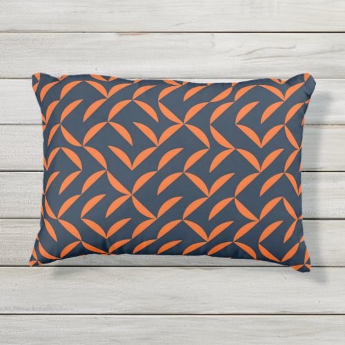 Orange cool modern trendy wavy illustration outdoor pillow