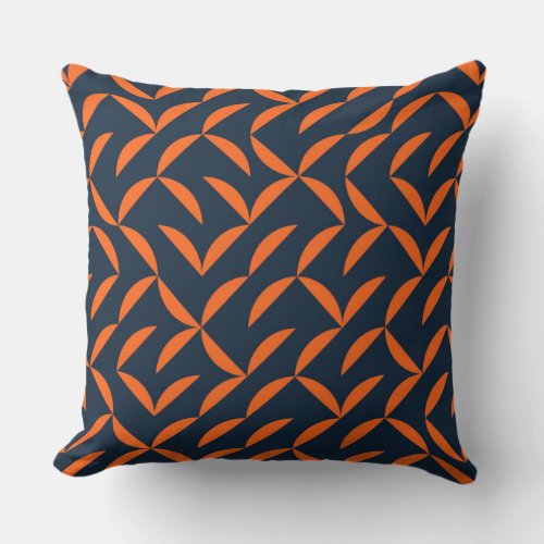 Orange cool modern trendy wavy illustration throw pillow