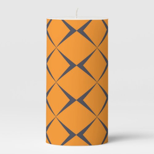 Orange cool simple trendy chevron shapes pillar candle