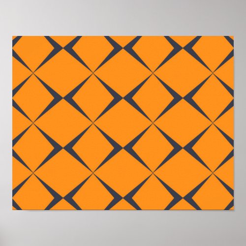 Orange cool simple trendy chevron shapes poster