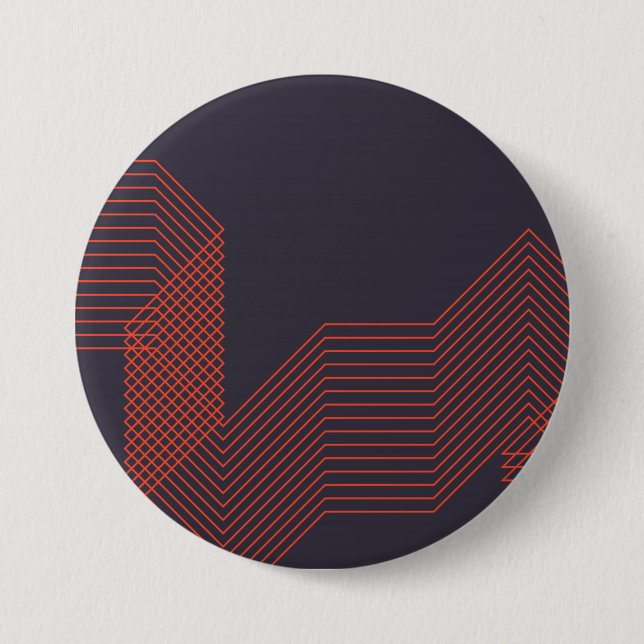 Orange cool  simple trendy decorative illustration button (Front)