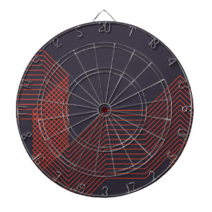 Orange cool  simple trendy decorative illustration dart board