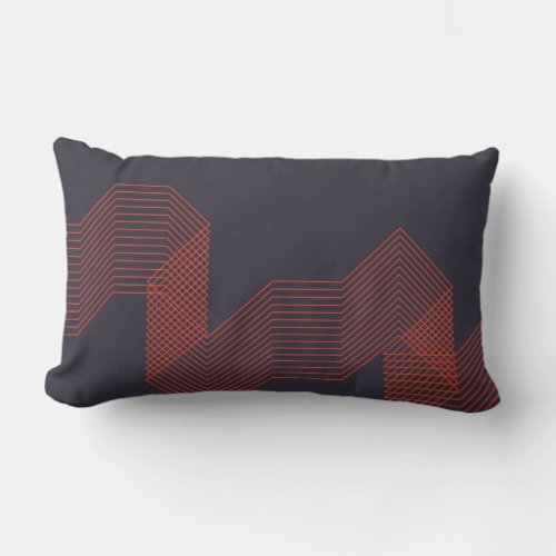 Orange cool  simple trendy decorative illustration lumbar pillow