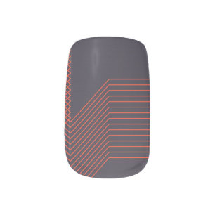 Orange cool simple trendy decorative illustration minx nail art