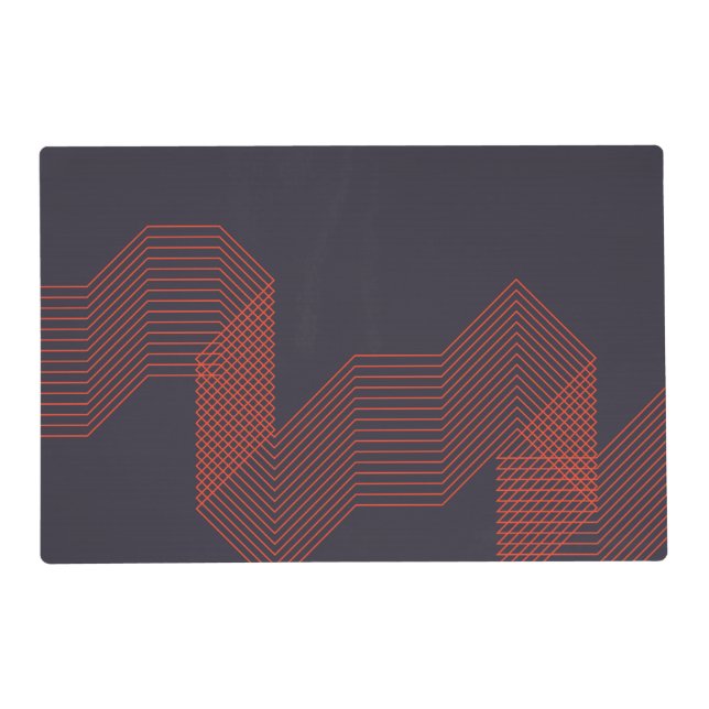 Orange cool  simple trendy decorative illustration placemat (Back)