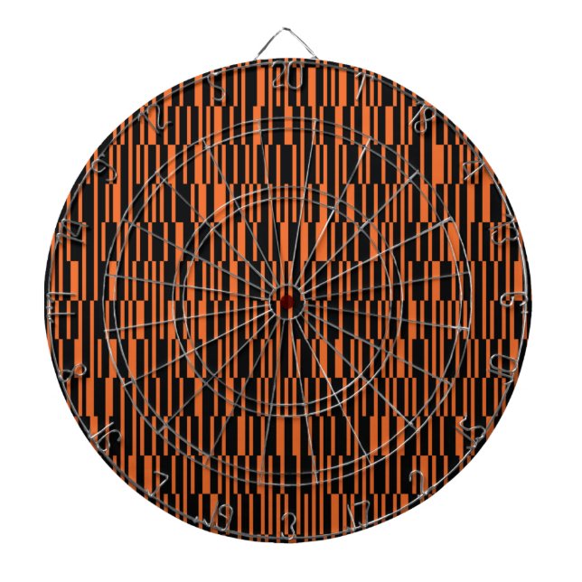 Orange, cool, trendy, modern geometric graphic art dart board (Front)