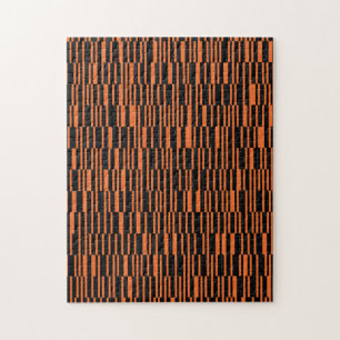Orange, cool, trendy, modern geometric graphic art jigsaw puzzle