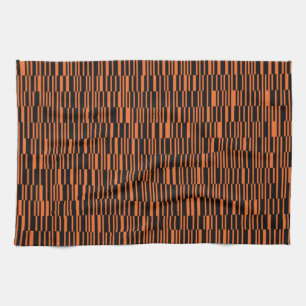 Orange, cool, trendy, modern geometric graphic art kitchen towel
