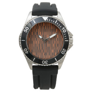 Orange, cool, trendy, modern geometric graphic art watch