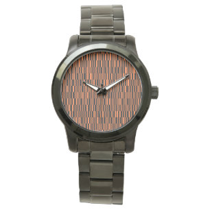 Orange, cool, trendy, modern geometric graphic art watch