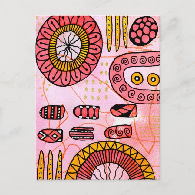 Orange Coral Abstract Postcard (Front)