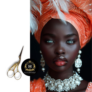 Orange Coral African American Woman Decoupage Tissue Paper