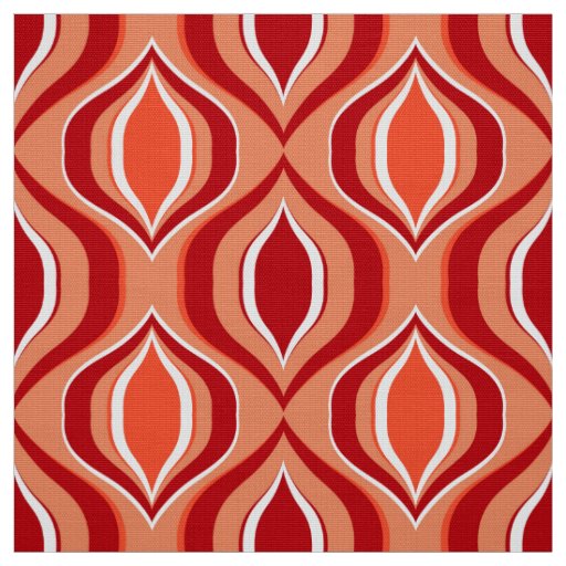 Orange, coral, brown diamond pattern fabric
