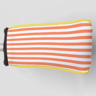 Orange Coral Color Stripes Vacation Summer Pastel Golf Head Cover