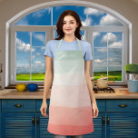 Orange coral cream sage green stripes name apron<br><div class="desc">A striped pattern of colors in soft orange,  cream,  coral and sage green.  Personalize and add a name.</div>
