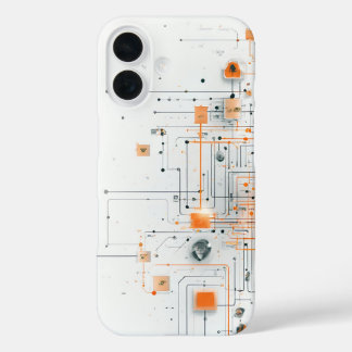Orange Core Schematic iPhone 16 Case