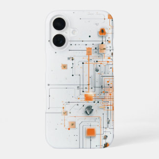 Orange Core Schematic iPhone 16 Case