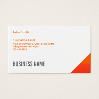 Procurement Manager Business Cards Templates Zazzle Orange Corner Purchasing Agent Business Card