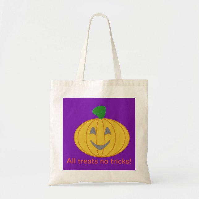 Orange Costume Design All Treats No Tricks  Tote Bag (Front)