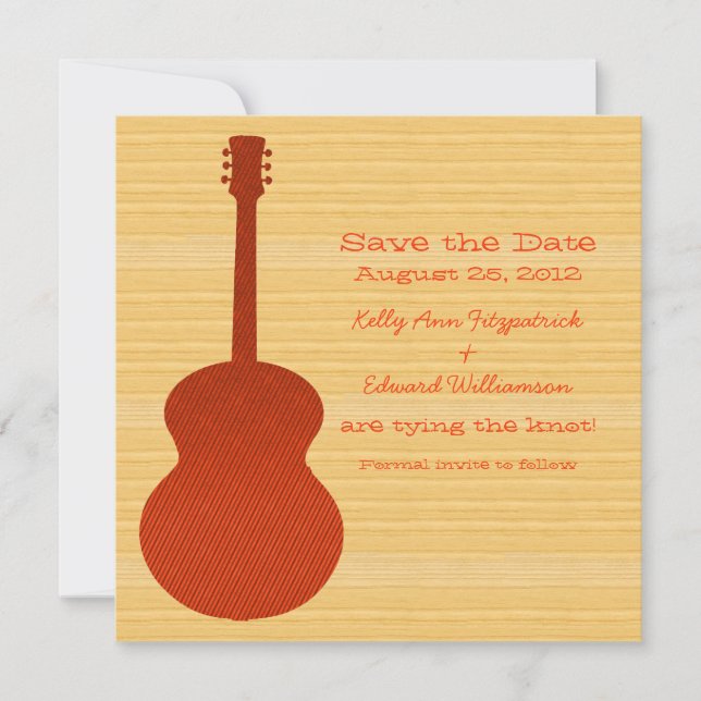 Orange Country Guitar Save the Date Invite (Front)
