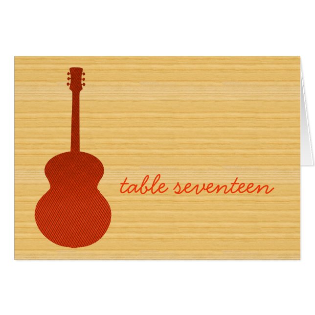 Orange Country Guitar Table Number Card (Front Horizontal)