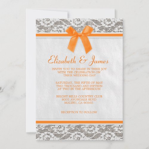 Orange Country Lace Wedding Invitations