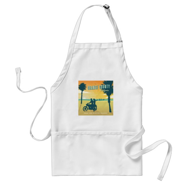 Orange County, California Beaches Adult Apron (Front)