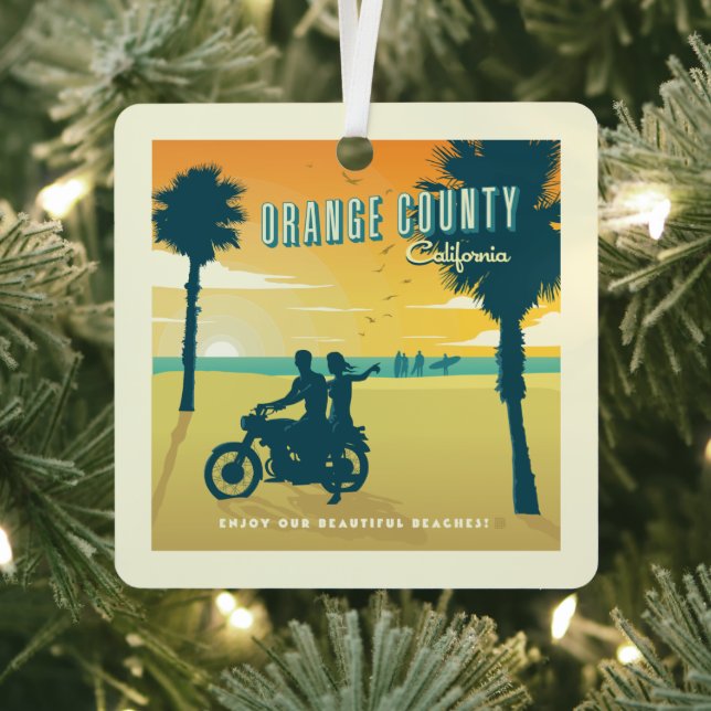 Orange County, California Beaches Metal Ornament (Insitu)