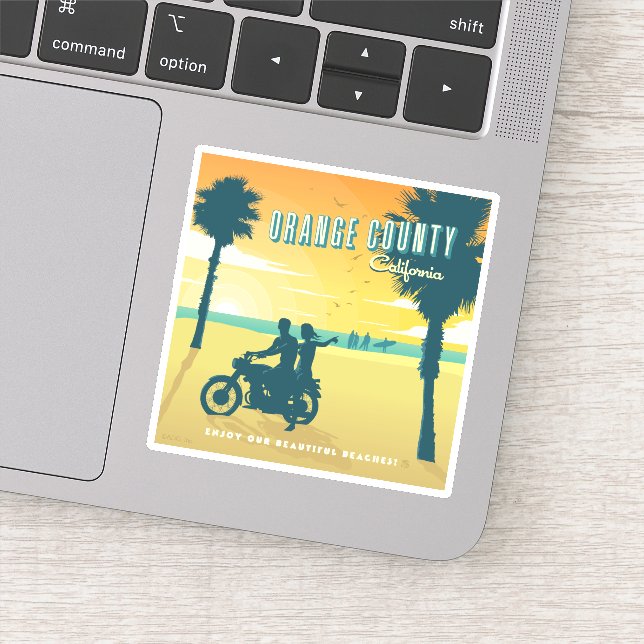 Orange County, California Beaches Sticker (Detail)