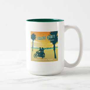 Orange County, California Beaches Two-Tone Coffee Mug